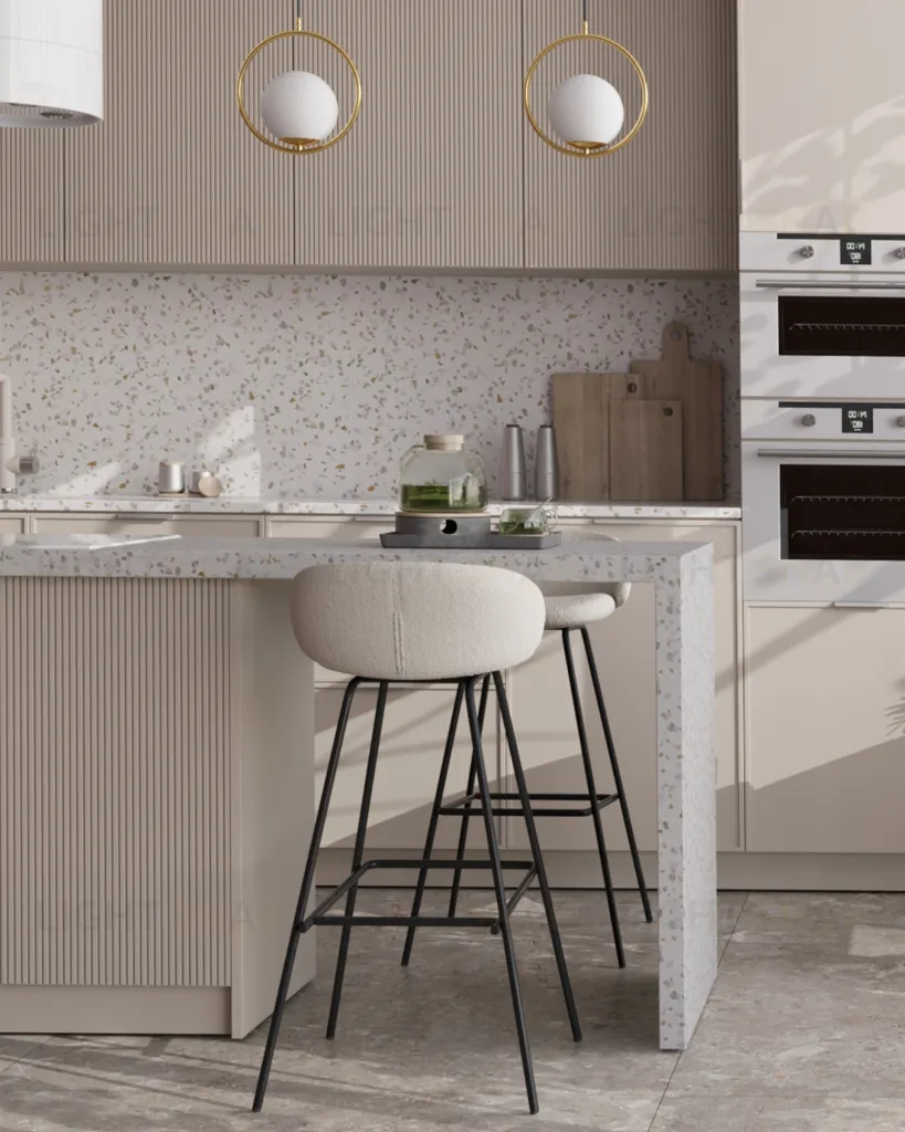 Стул барный Nita букле молочный УТ000040261