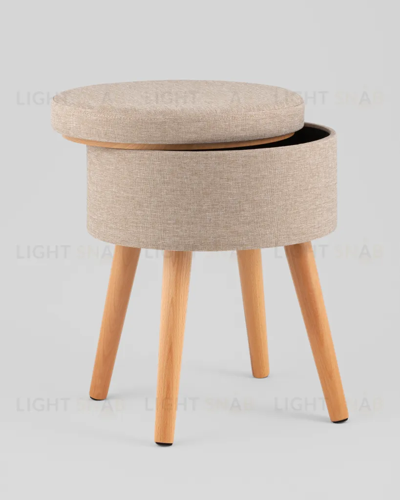 Пуф с ящиком Store Woody рогожка бежевая УТ000040157