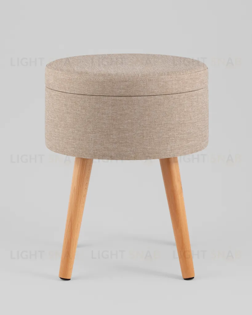 Пуф с ящиком Store Woody рогожка бежевая УТ000040157