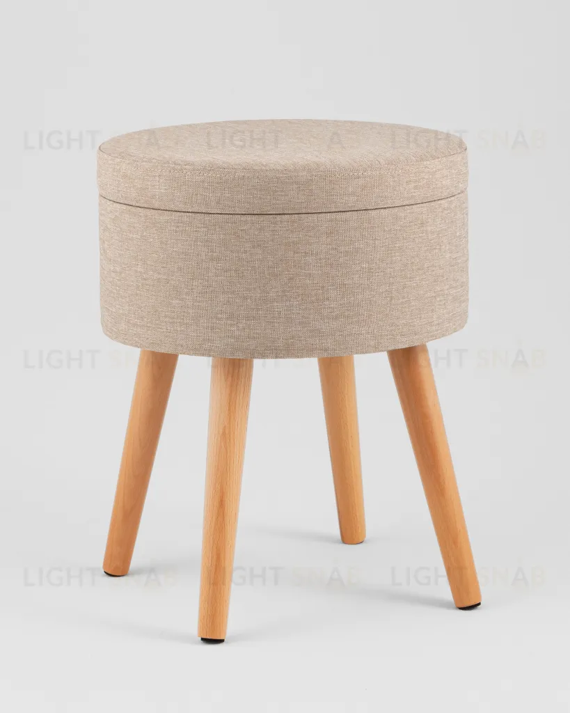 Пуф с ящиком Store Woody рогожка бежевая УТ000040157