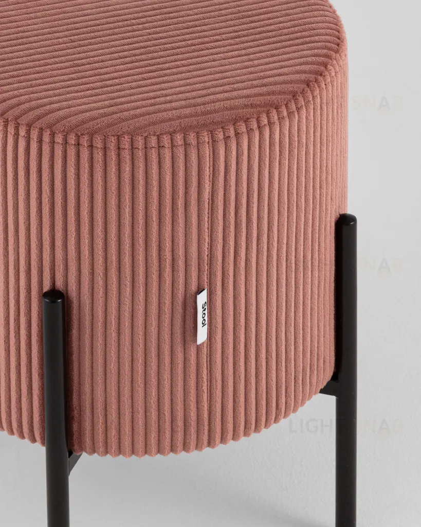 Пуф Кейси велюр рельефный коралловый УТ000040012