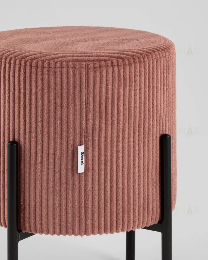 Пуф Кейси велюр рельефный коралловый УТ000040012