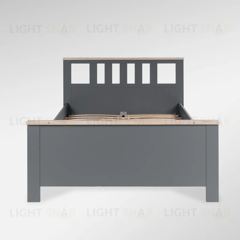 2.08.04.060.15 САГА кровать двойная 140х200 серая/ясень 2.08.04.060.15