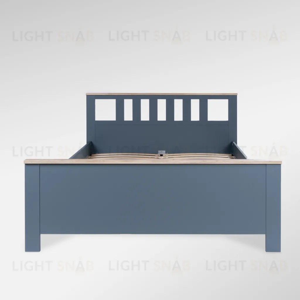 2.08.04.070.16 САГА кровать двойная 160х200 темно-бирюзовая/ясень 2.08.04.070.16