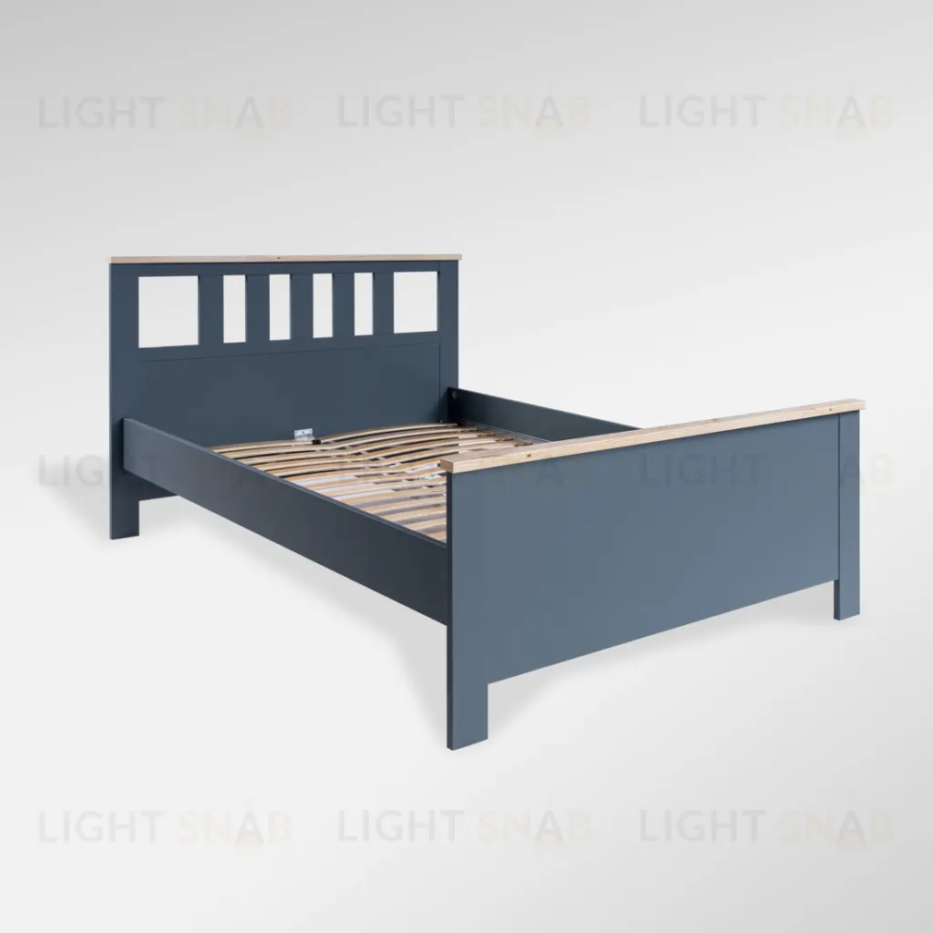 2.08.04.060.16 САГА кровать двойная 140х200 темно-бирюзовая/ясень 2.08.04.060.16