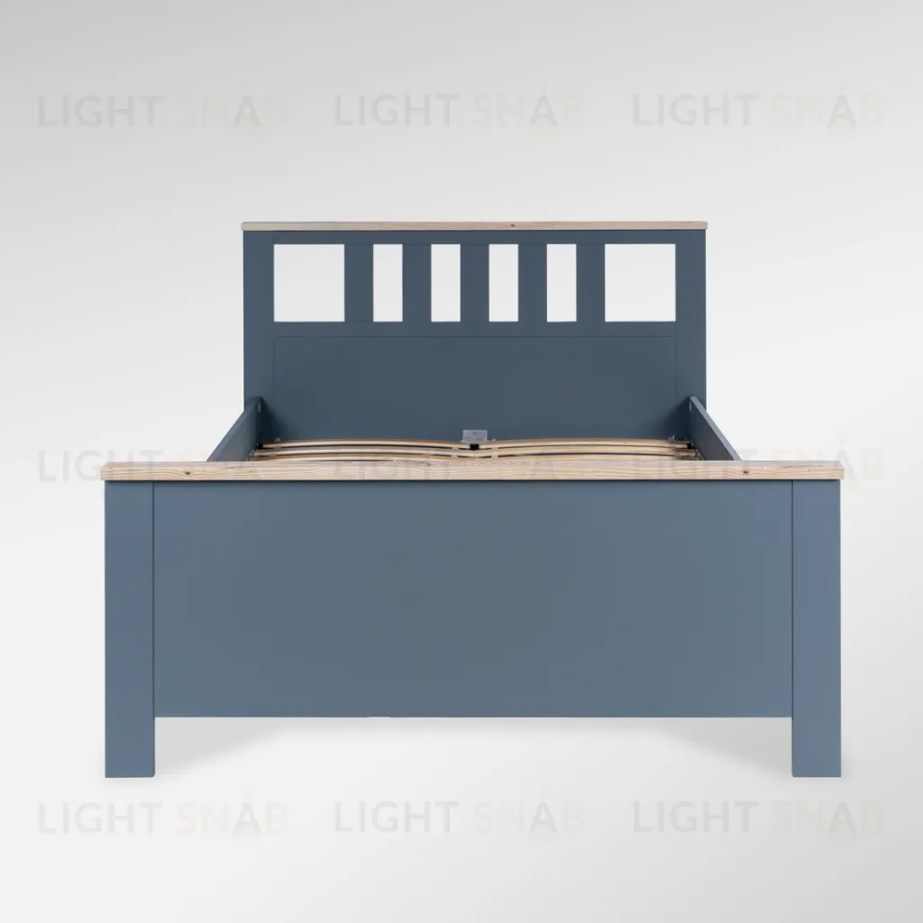 2.08.04.060.16 САГА кровать двойная 140х200 темно-бирюзовая/ясень 2.08.04.060.16