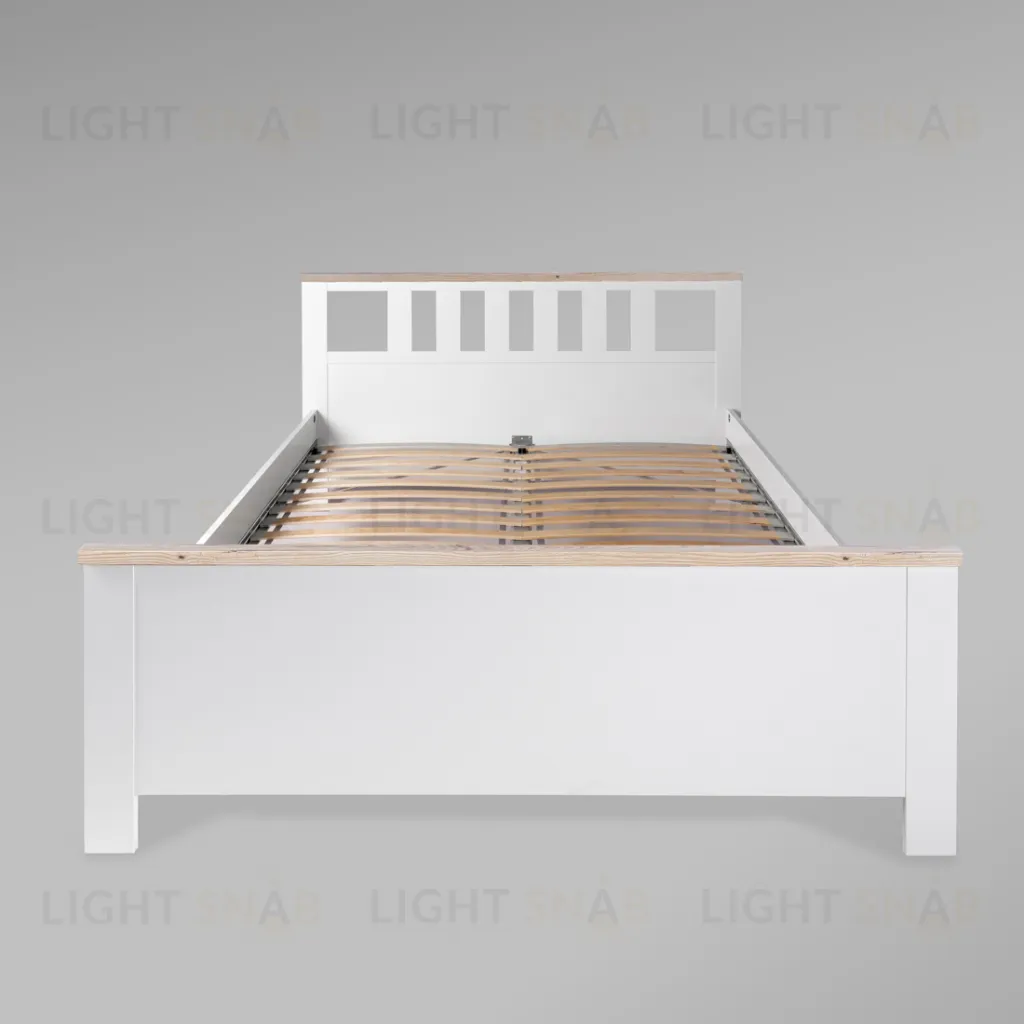 2.08.04.070.14 САГА кровать двойная 160х200 белая/ясень 2.08.04.070.14