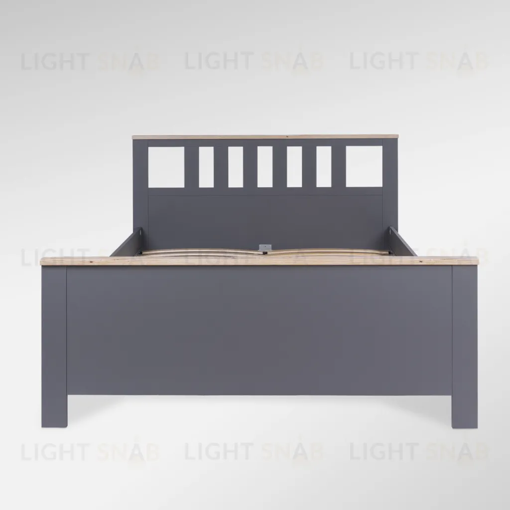 2.08.04.070.15 САГА кровать двойная 160х200 серая/ясень 2.08.04.070.15