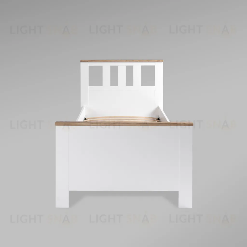 2.08.04.050.14 САГА кровать одинарная 90х200 белая/ясень 2.08.04.050.14