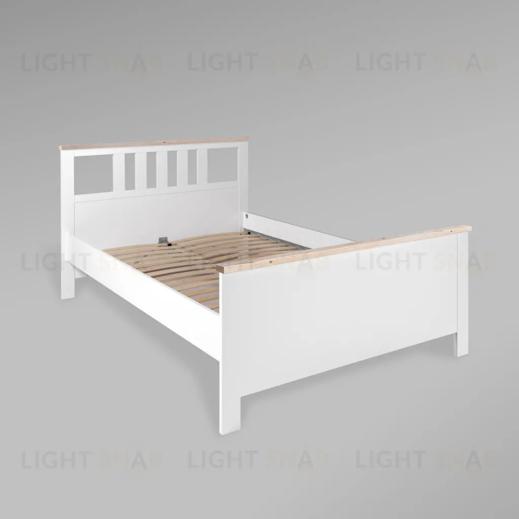 2.08.04.060.14 САГА кровать двойная 140х200 белая/ясень 2.08.04.060.14