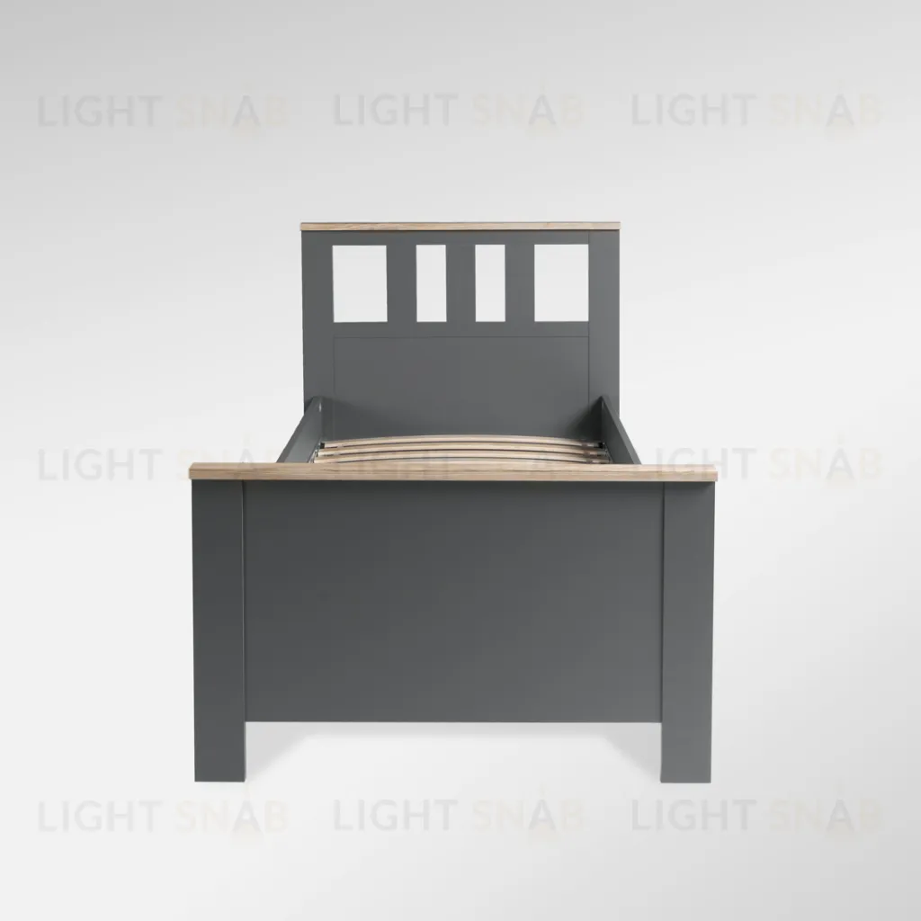 2.08.04.050.15 САГА кровать одинарная 90х200 серая/ясень 2.08.04.050.15