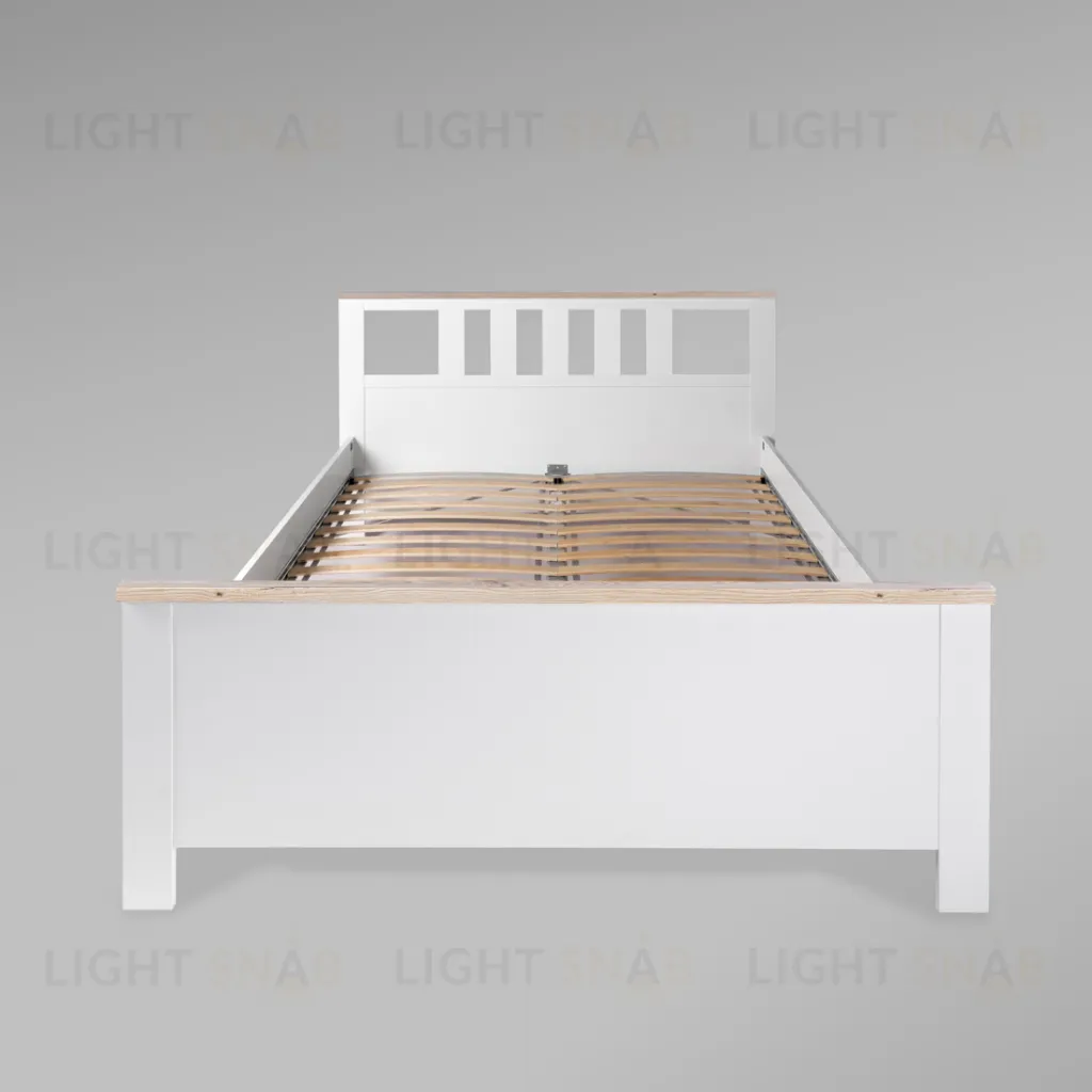 2.08.04.060.14 САГА кровать двойная 140х200 белая/ясень 2.08.04.060.14