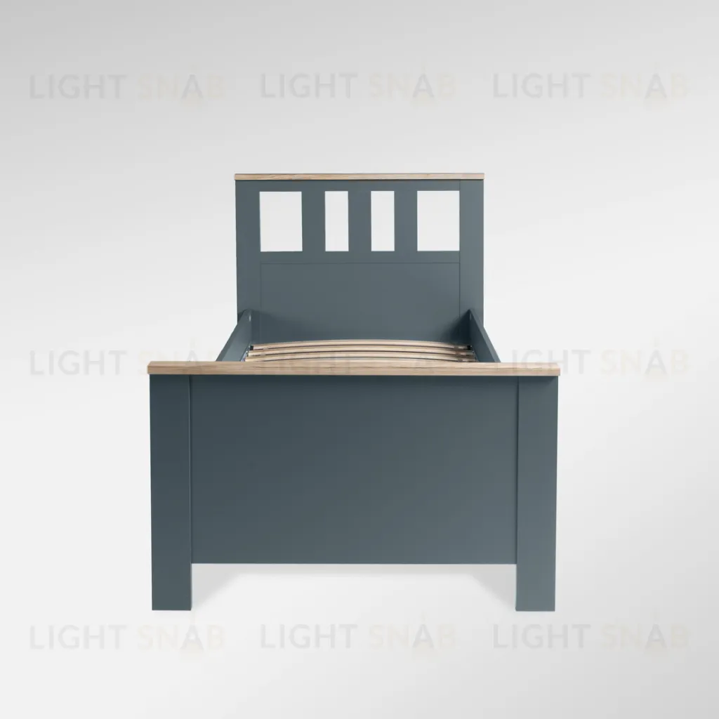 2.08.04.050.16 САГА кровать одинарная 90х200 темно-бирюзовая/ясень 2.08.04.050.16