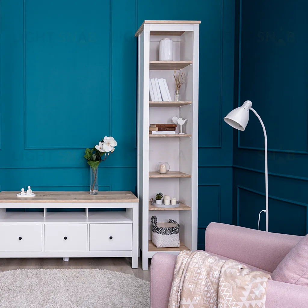 2.08.07.100.14 САГА стеллаж 50 белый/ясень RU 2.08.07.100.14