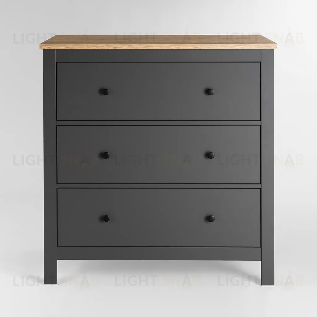 2.08.02.020.15 САГА комод 3 ящика серый/ясень 2.08.02.020.15