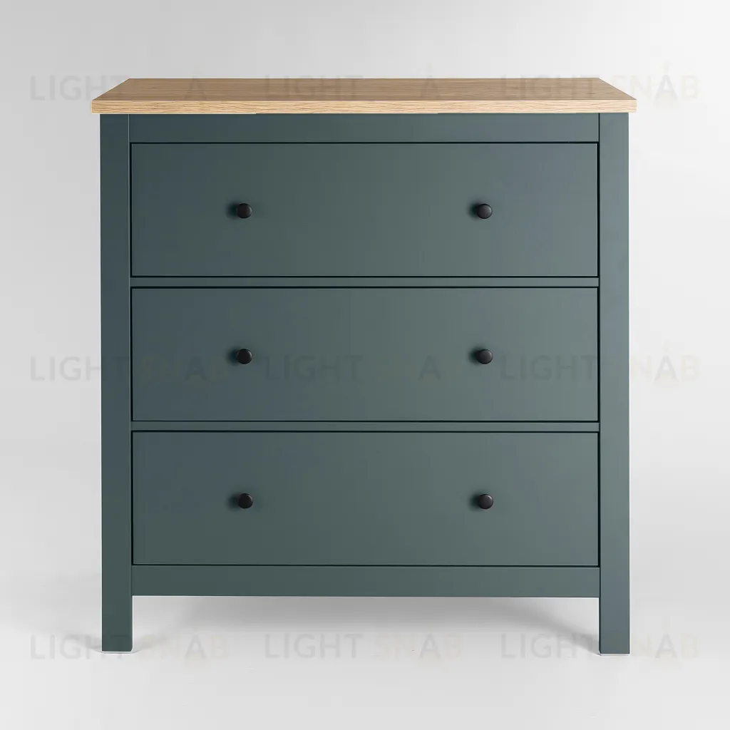2.08.02.020.16 САГА комод 3 ящика темно-бирюзовый/ясень 2.08.02.020.16