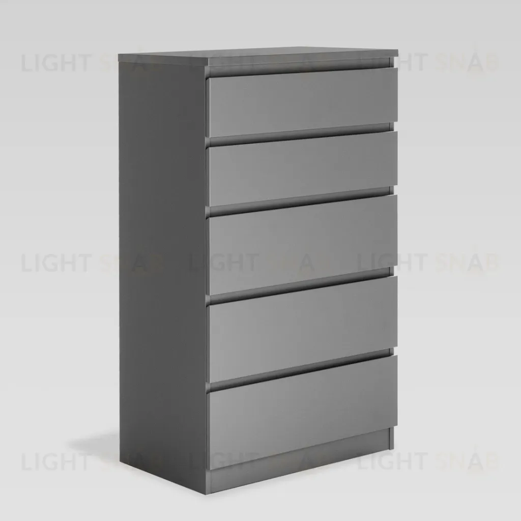 2.03.02.070.4 КАСТОР комод 5 ящиков RU серый 2.03.02.070.4
