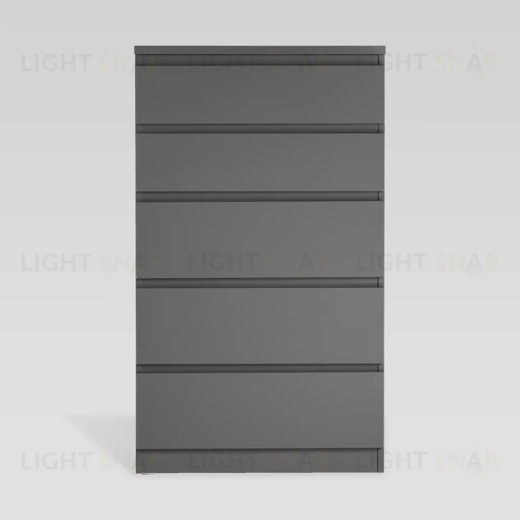 2.03.02.070.4 КАСТОР комод 5 ящиков RU серый 2.03.02.070.4