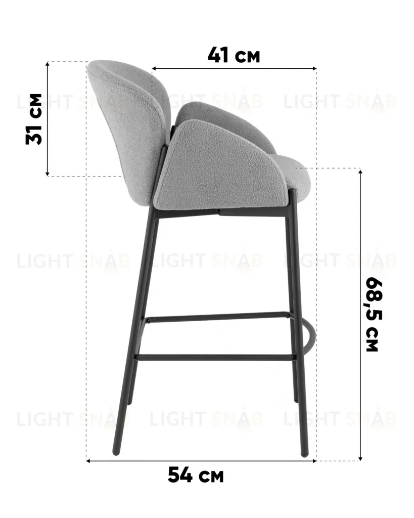 Стул полубарный Melia серый УТ000040514