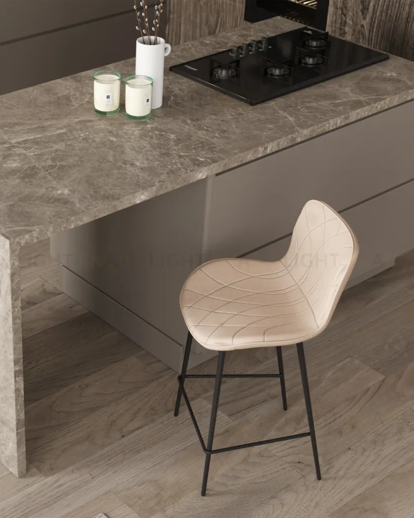 Стул полубарный Vault экокожа светло-серый УТ000039349