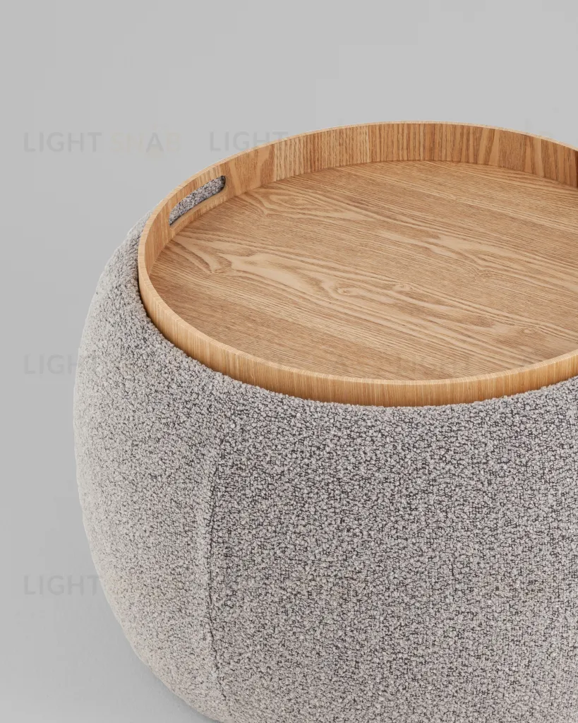 Пуф-столик Люкке с ящиком серый УТ000039380