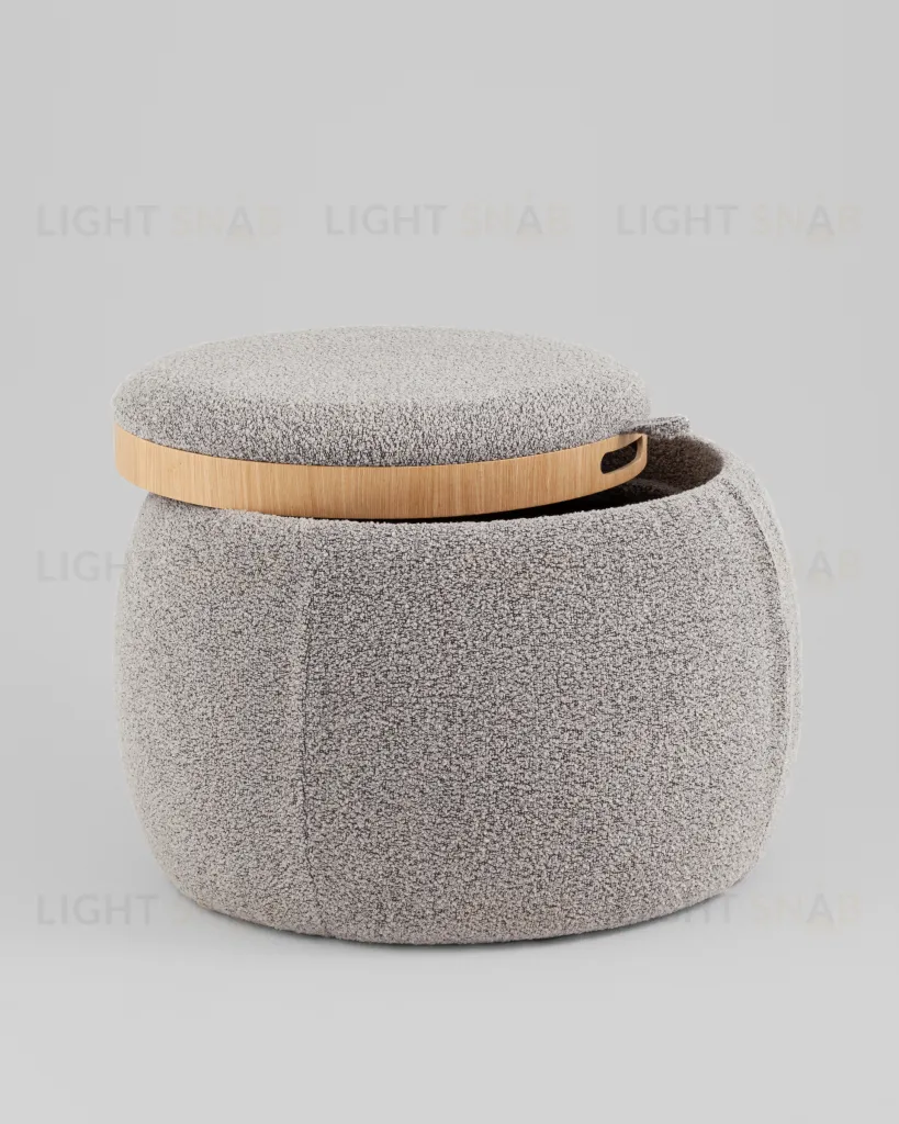 Пуф-столик Люкке с ящиком серый УТ000039380