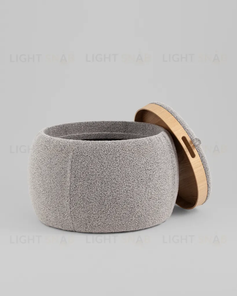 Пуф-столик Люкке с ящиком серый УТ000039380