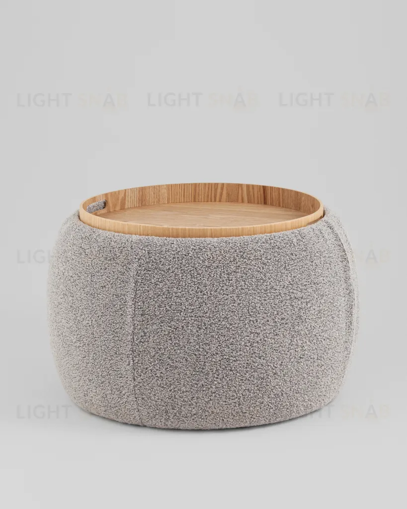 Пуф-столик Люкке с ящиком серый УТ000039380