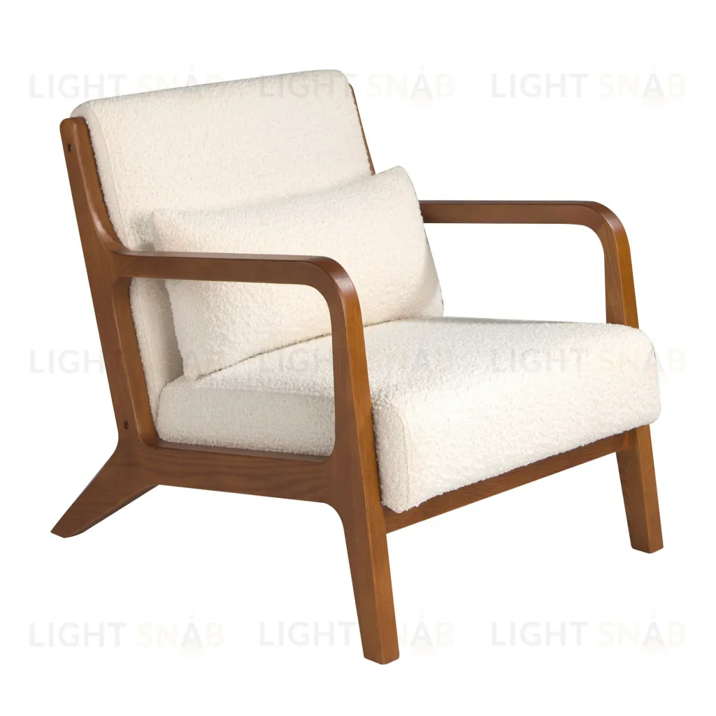 Кресло 5100/DC1580 с тканевой обивкой и деревянной конструкцией цвета ореха 150593