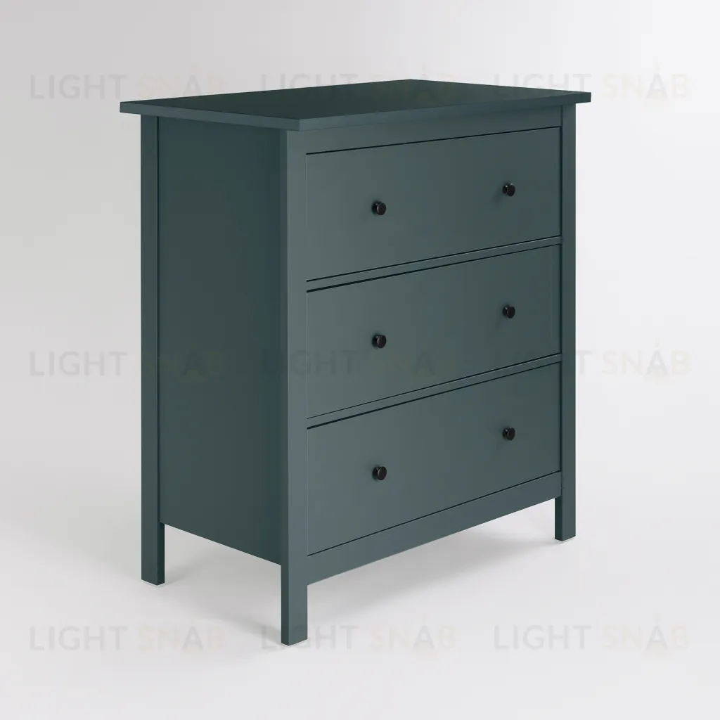 2.08.02.020.6 САГА комод 3 ящика темно-бирюзовый 2.08.02.020.6
