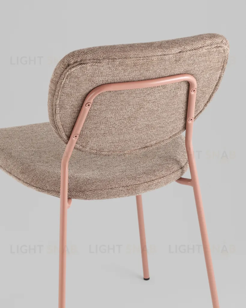 Стул обеденный Gigi шенилл коричневый розовые ножки УТ000039033