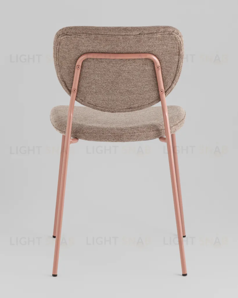 Стул обеденный Gigi шенилл коричневый розовые ножки УТ000039033