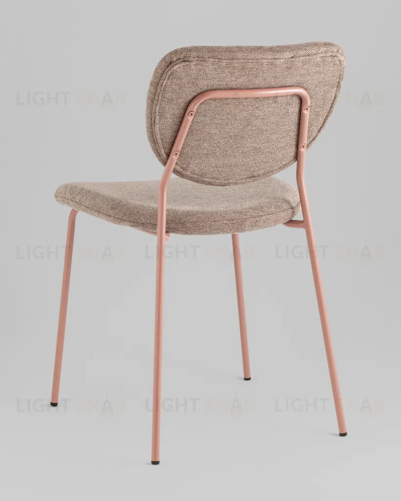 Стул обеденный Gigi шенилл коричневый розовые ножки УТ000039033