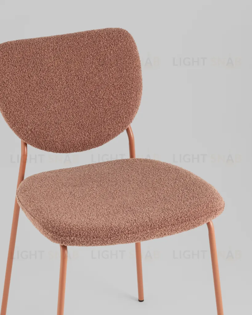 Стул обеденный Gigi коричневый букле розовые ножки УТ000039037