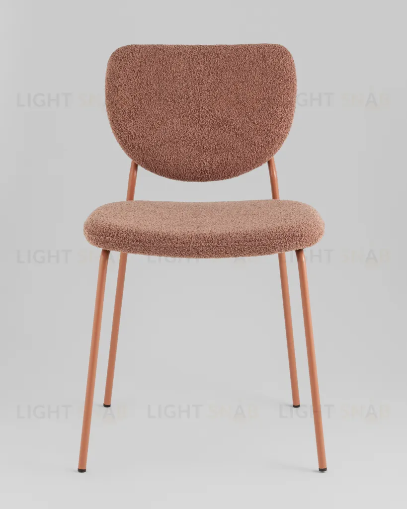 Стул обеденный Gigi коричневый букле розовые ножки УТ000039037