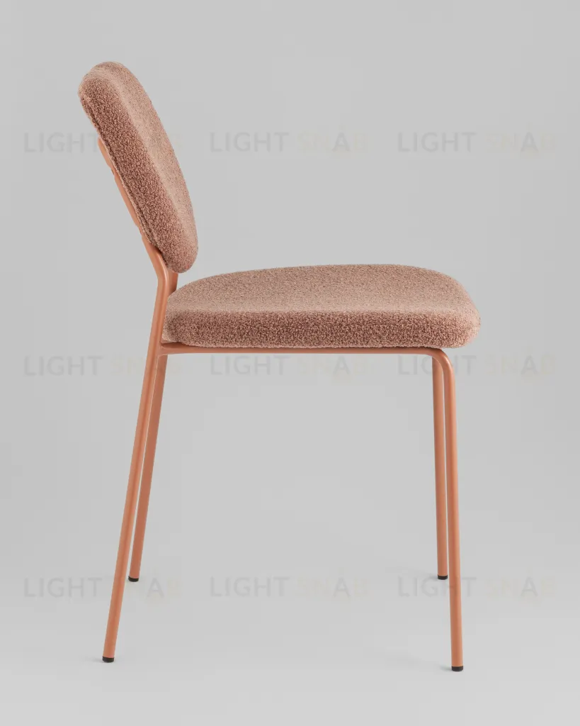 Стул обеденный Gigi коричневый букле розовые ножки УТ000039037