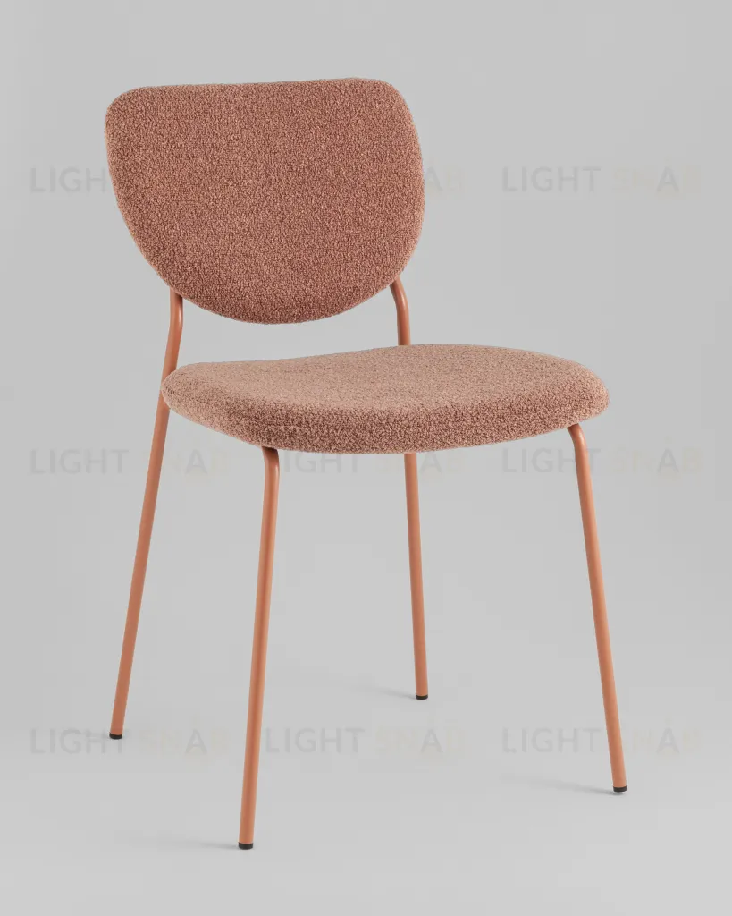 Стул обеденный Gigi коричневый букле розовые ножки УТ000039037