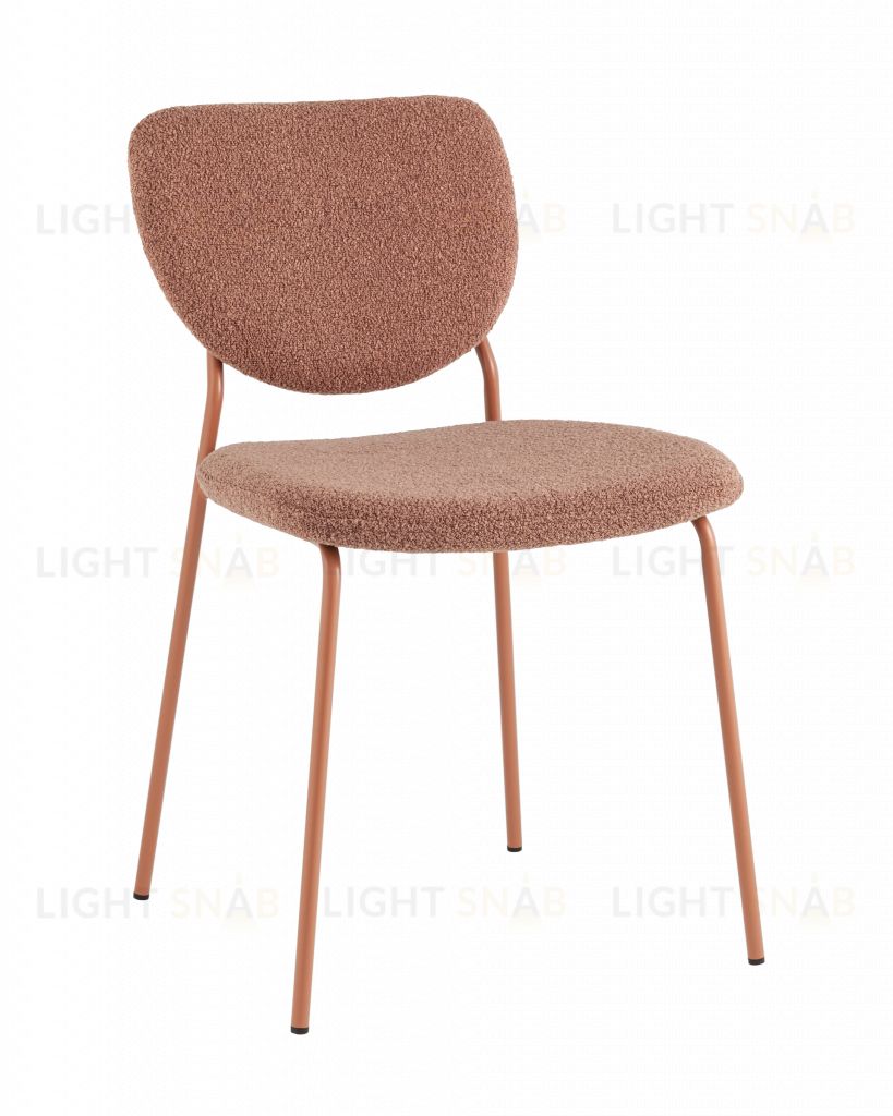 Стул обеденный Gigi коричневый букле розовые ножки УТ000039037