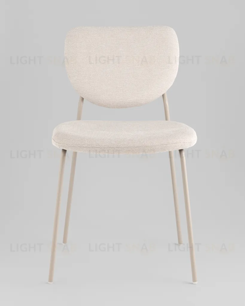 Стул обеденный Gigi шенилл бежевый кремовые ножки УТ000039034