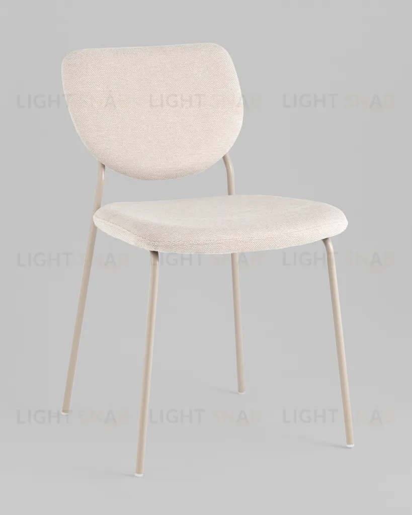 Стул обеденный Gigi шенилл бежевый кремовые ножки УТ000039034