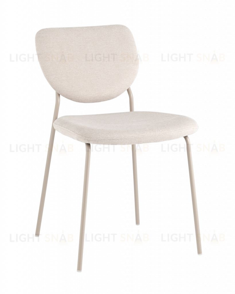 Стул обеденный Gigi шенилл бежевый кремовые ножки УТ000039034