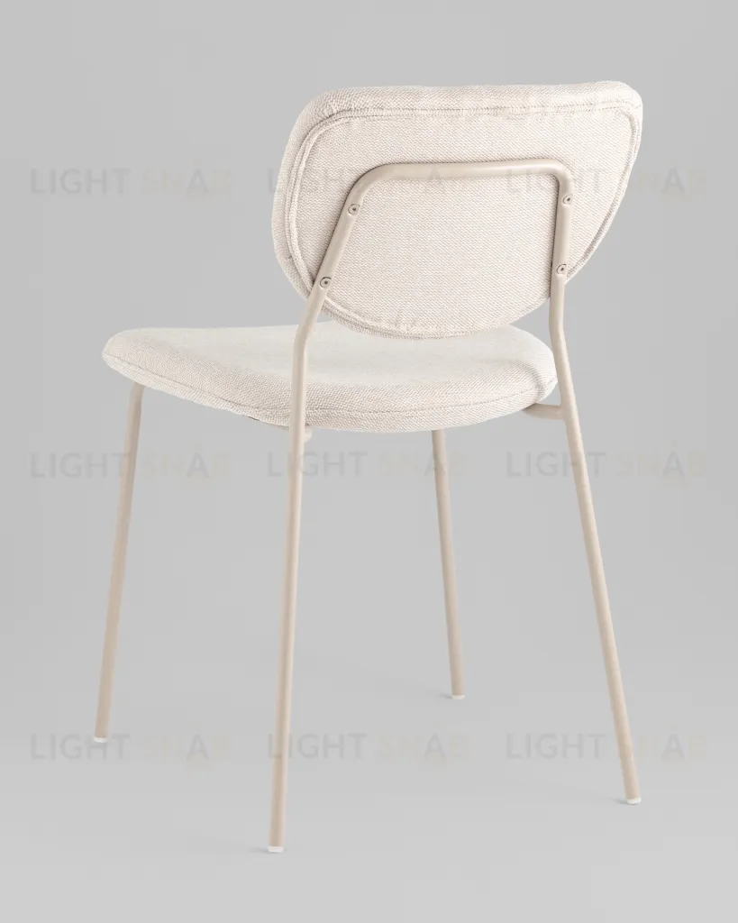 Стул обеденный Gigi шенилл бежевый кремовые ножки УТ000039034