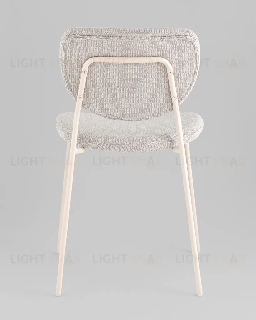 Стул обеденный Gigi шенилл серый белые ножки УТ000039036