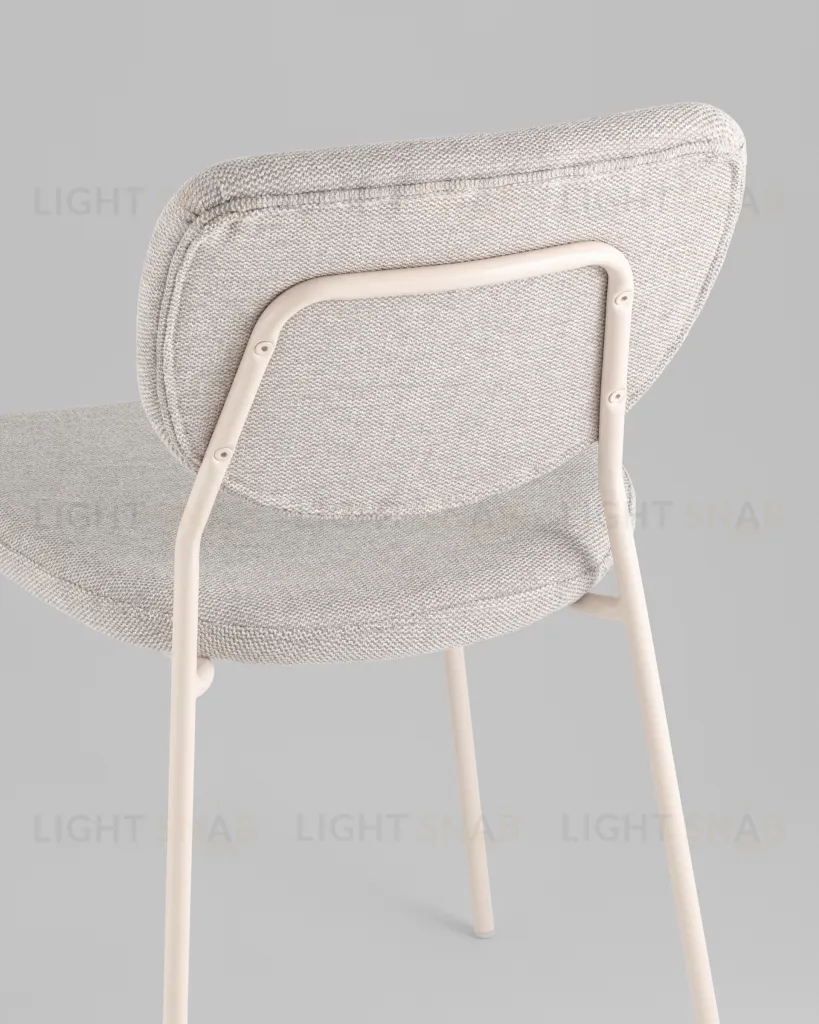 Стул обеденный Gigi шенилл серый белые ножки УТ000039036