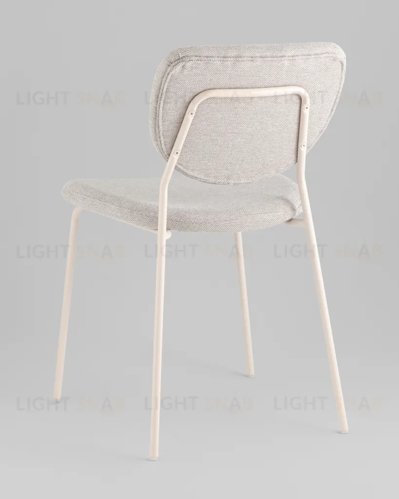 Стул обеденный Gigi шенилл серый белые ножки УТ000039036