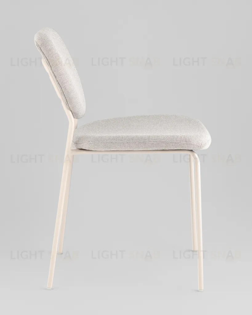 Стул обеденный Gigi шенилл серый белые ножки УТ000039036