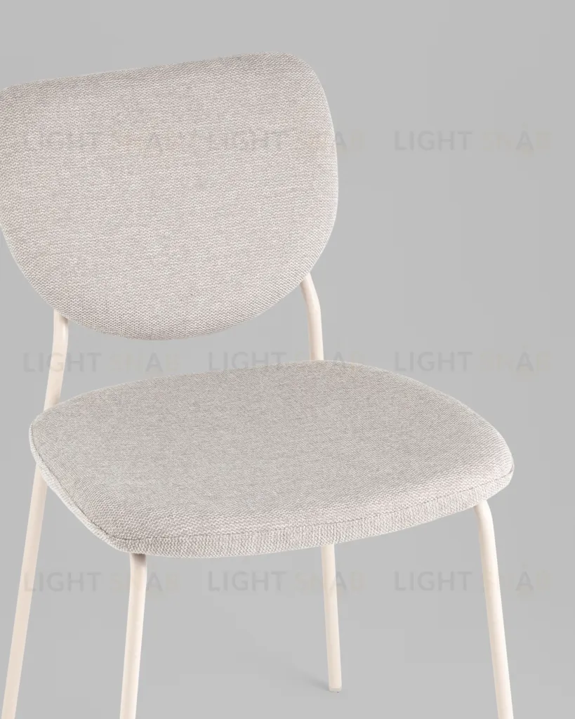 Стул обеденный Gigi шенилл серый белые ножки УТ000039036