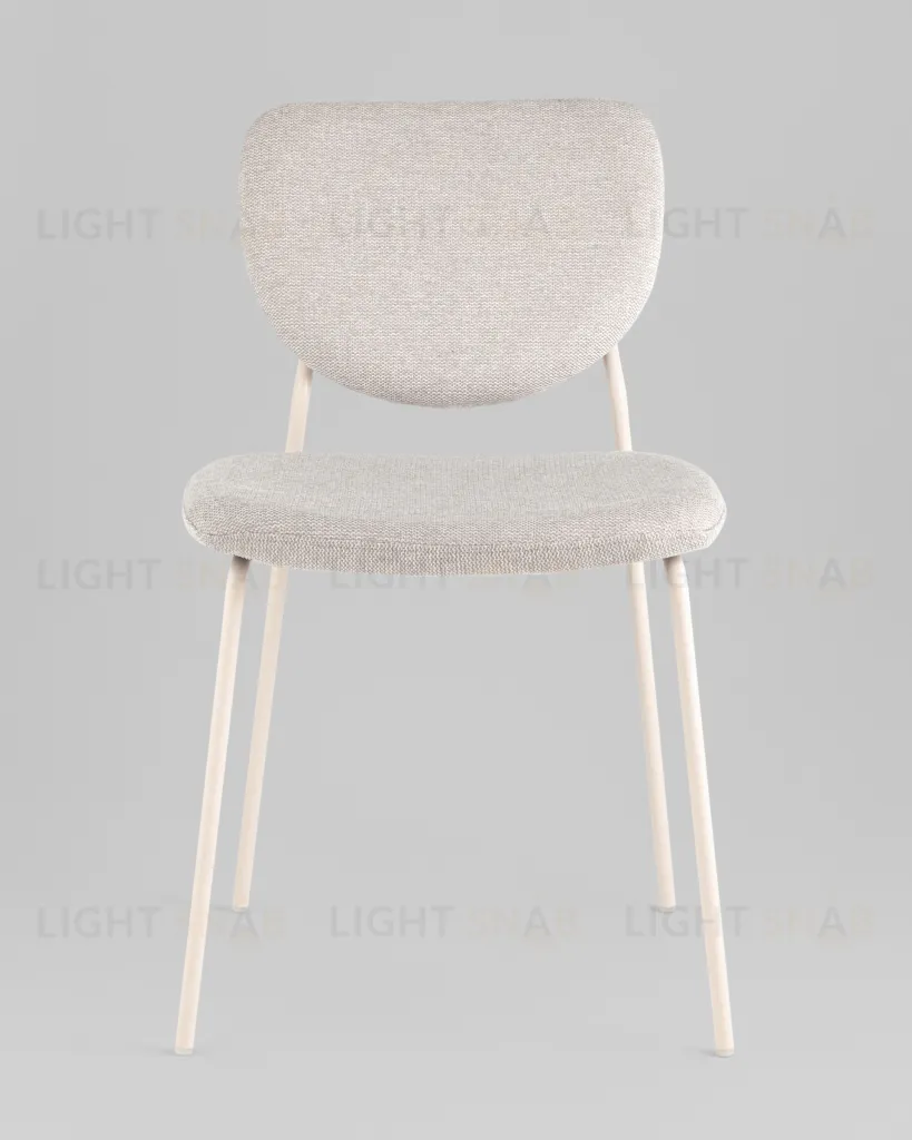 Стул обеденный Gigi шенилл серый белые ножки УТ000039036