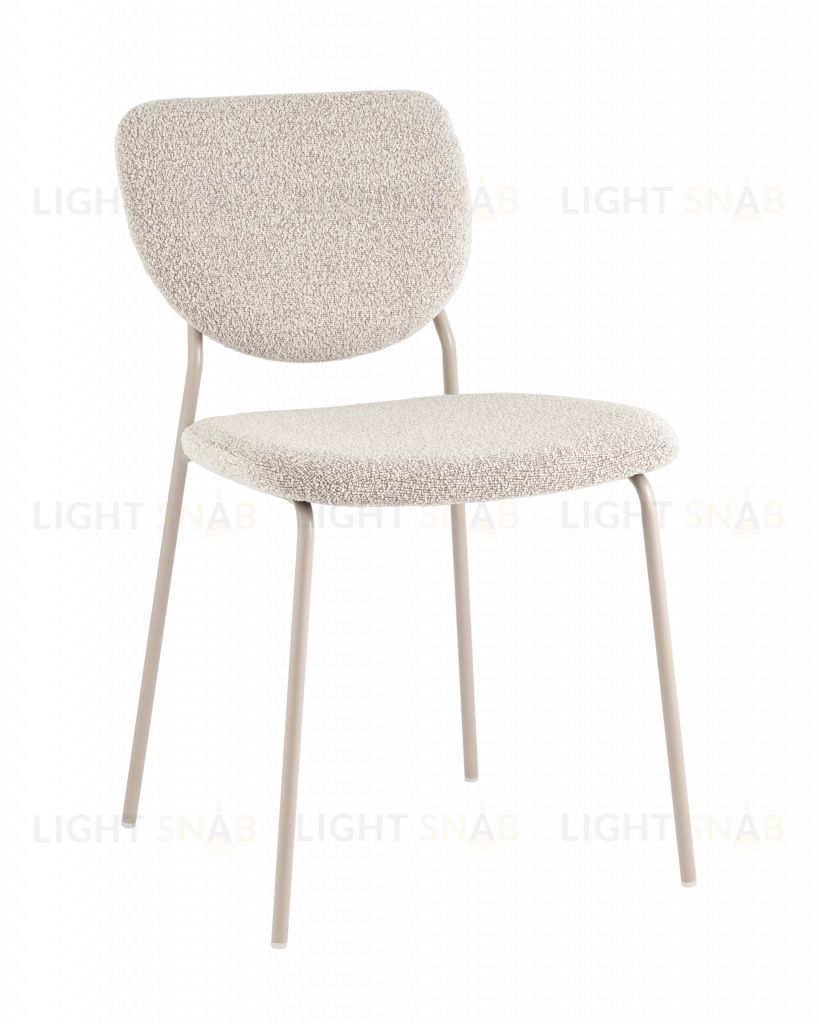 Стул обеденный Gigi серо-бежевый букле кремовые ножки УТ000039038