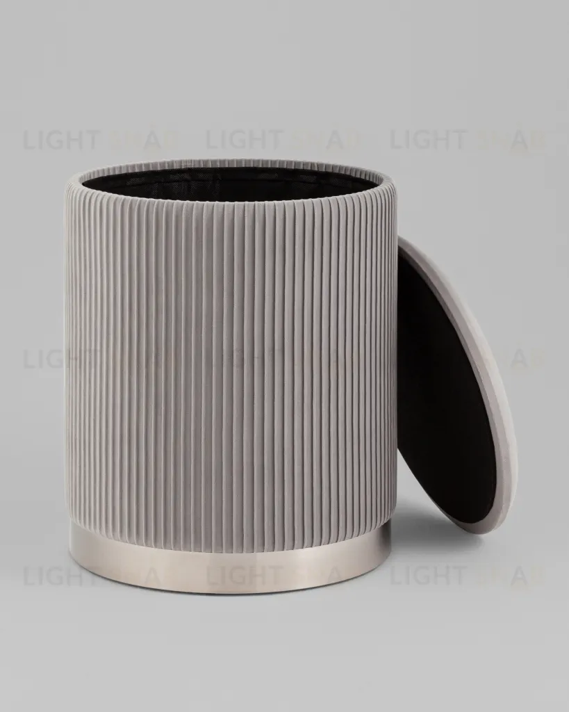 Пуф Шарлотта с ящиком серебро велюр серебристый УТ000039502